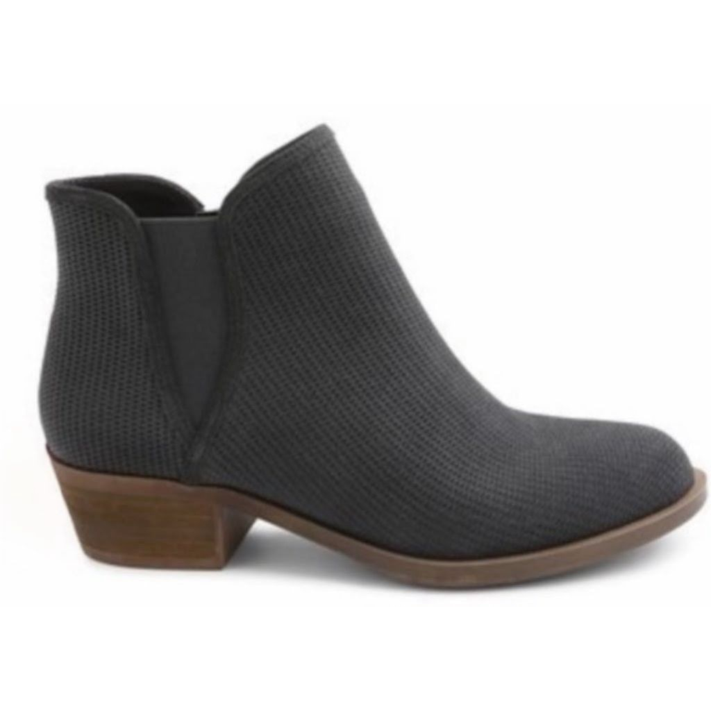 Kensie Gerona Perforated Suede Ankle Bootie Suede Size 8m